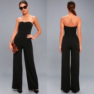 NWT Lulus Edith Black Strapless Jumpsuit